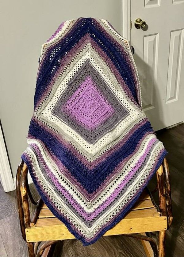 Alternate image for Handmade Crochet Purple Glory Throw Blanket