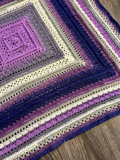 Alternate image for Handmade Crochet Purple Glory Throw Blanket