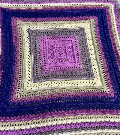 Alternate image for Handmade Crochet Purple Glory Throw Blanket