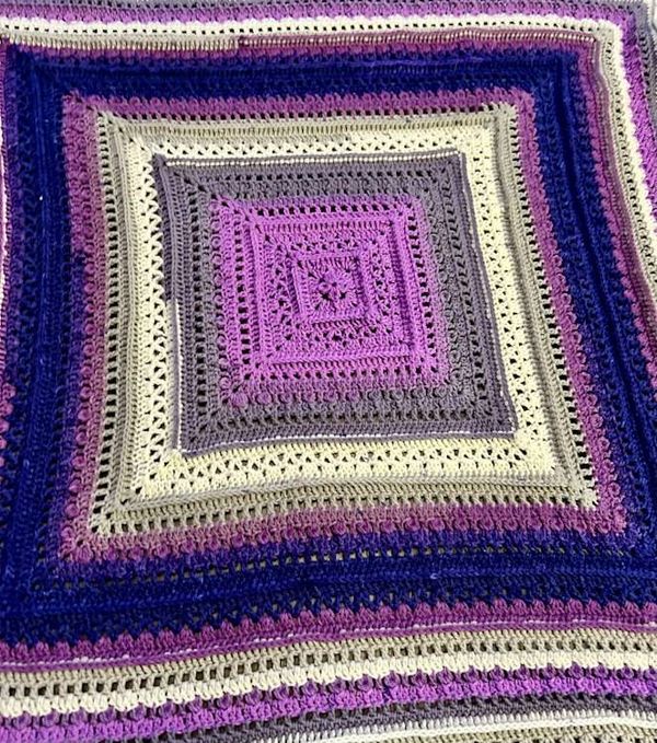 Alternate image for Handmade Crochet Purple Glory Throw Blanket