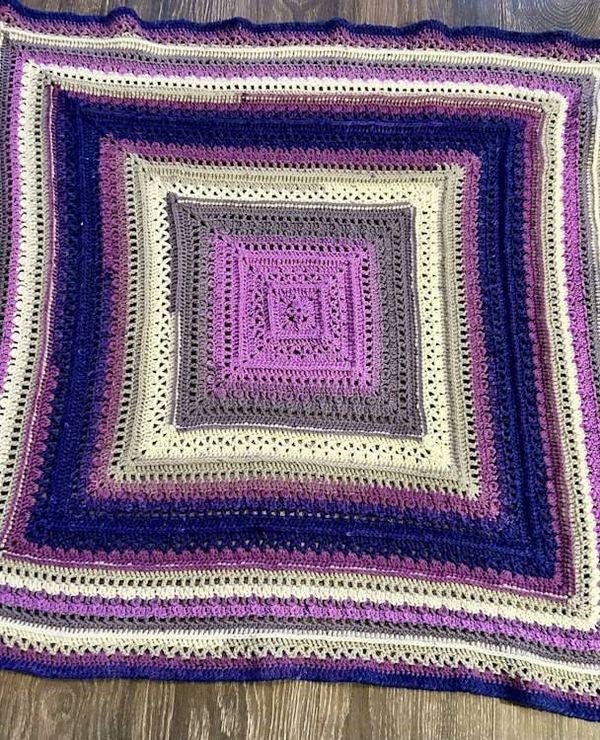 Alternate image for Handmade Crochet Purple Glory Throw Blanket