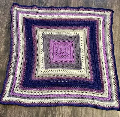 Alternate image for Handmade Crochet Purple Glory Throw Blanket