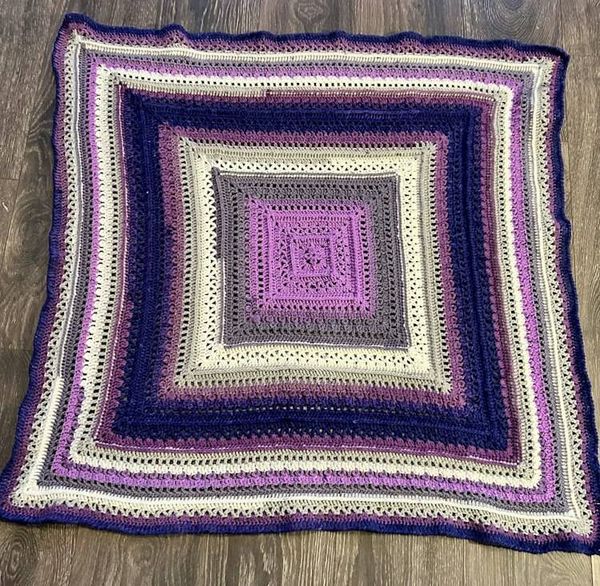 Alternate image for Handmade Crochet Purple Glory Throw Blanket