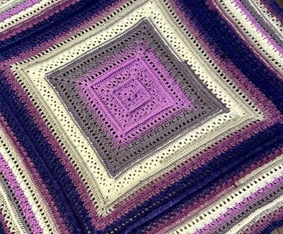 Alternate image for Handmade Crochet Purple Glory Throw Blanket