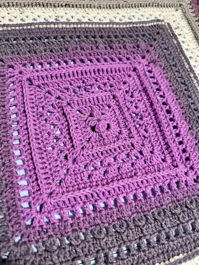 Alternate image for Handmade Crochet Purple Glory Throw Blanket