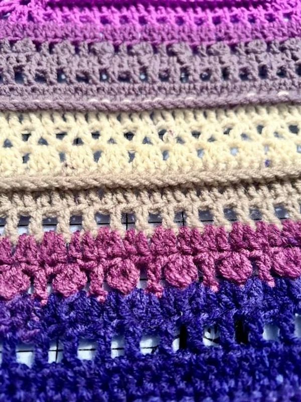 Alternate image for Handmade Crochet Purple Glory Throw Blanket