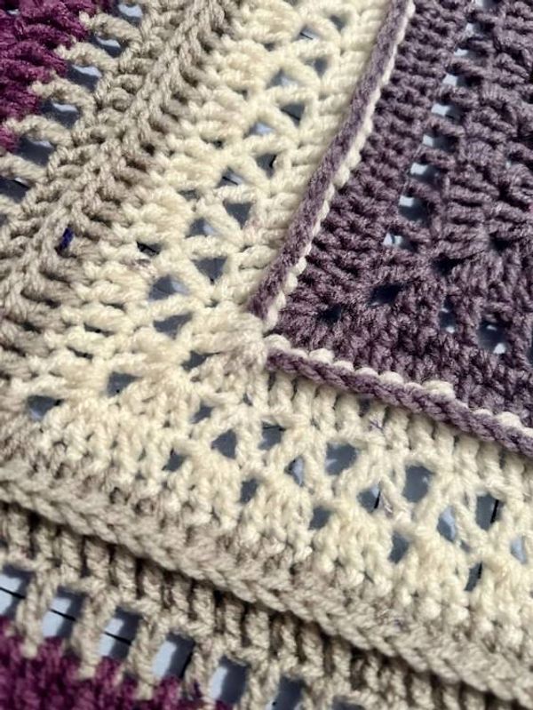 Alternate image for Handmade Crochet Purple Glory Throw Blanket