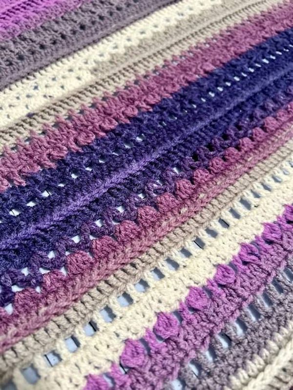 Alternate image for Handmade Crochet Purple Glory Throw Blanket