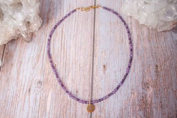 Alternate image for Amethyst Serenity Lotus Blossom Necklace