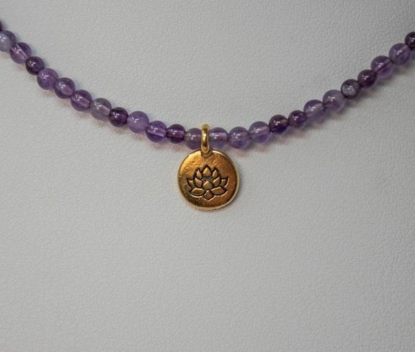 Alternate image for Amethyst Serenity Lotus Blossom Necklace