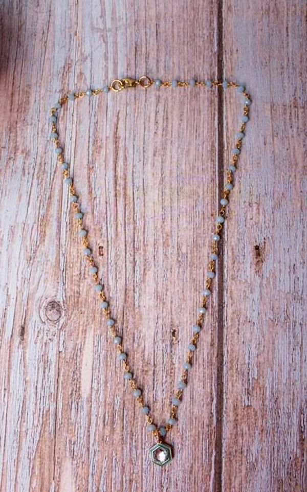 Alternate image for Celestial Tides Hydro Quartz and Enamel Octagon Necklace