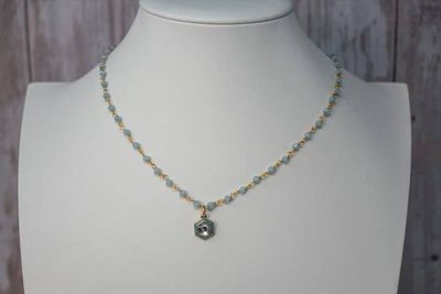 Alternate image for Celestial Tides Hydro Quartz and Enamel Octagon Necklace
