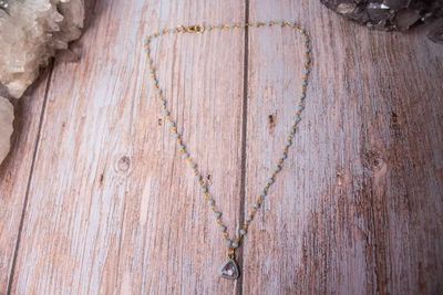 Alternate image for Lavendar Geometry Hydro Quartz and Enamel Triangle Charm Necklace