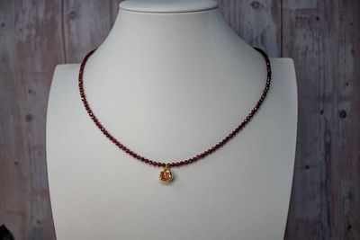Alternate image for Pomegranate Goddess Persephone Garnet Necklace