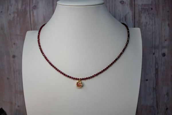 Alternate image for Pomegranate Goddess Persephone Garnet Necklace