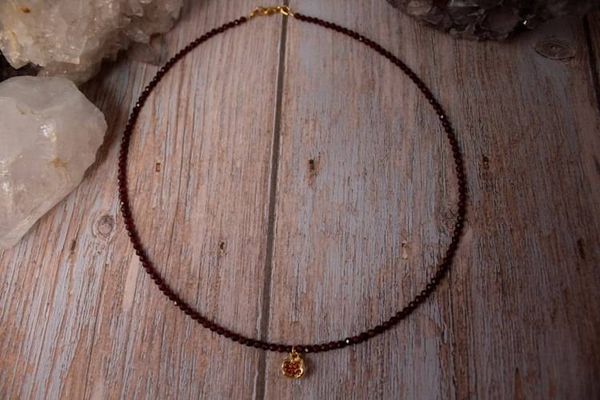 Alternate image for Pomegranate Goddess Persephone Garnet Necklace