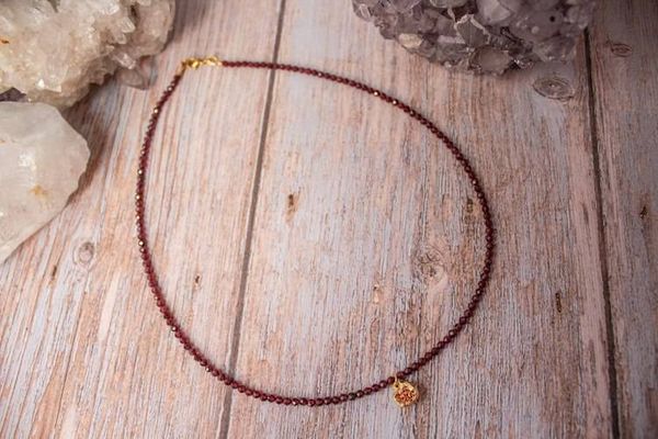 Alternate image for Pomegranate Goddess Persephone Garnet Necklace