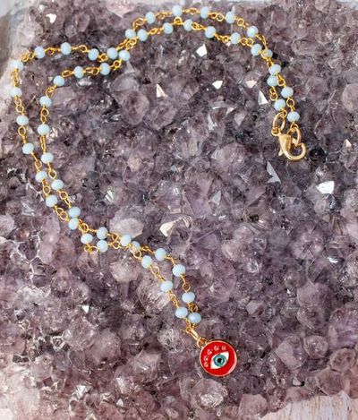 Primary image for Crimson Guardian Hydro Quartz and Enamel Evil Eye Necklace