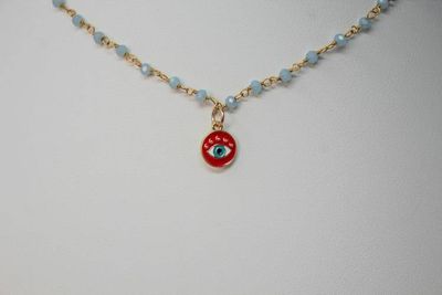 Alternate image for Crimson Guardian Hydro Quartz and Enamel Evil Eye Necklace