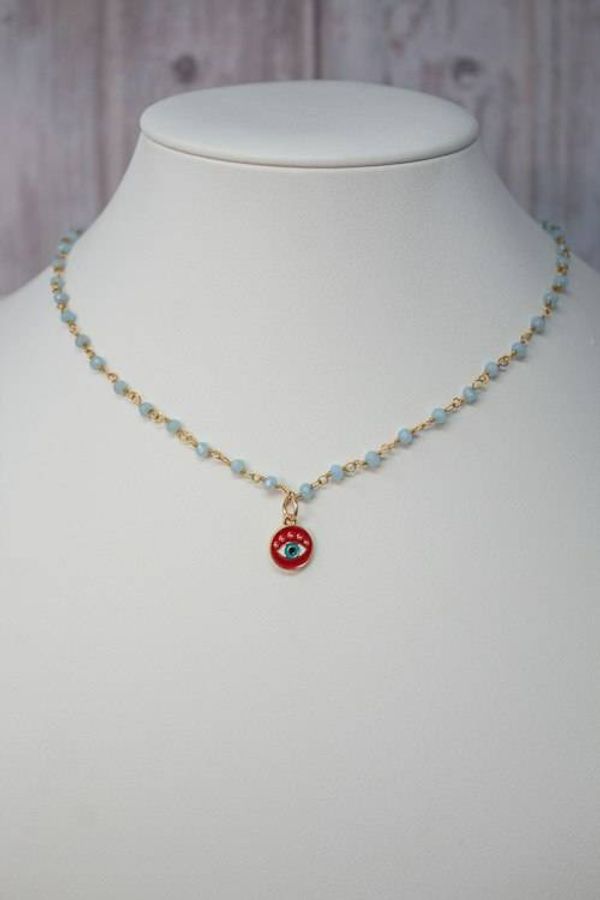 Alternate image for Crimson Guardian Hydro Quartz and Enamel Evil Eye Necklace