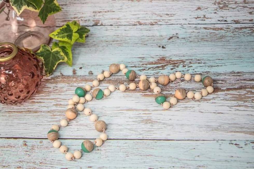 Coastal Drift Wooden and Epoxy Resin Necklace