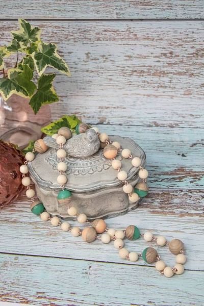 Alternate image for Coastal Drift Wooden and Epoxy Resin Necklace