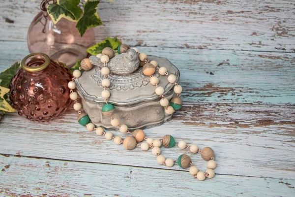 Alternate image for Coastal Drift Wooden and Epoxy Resin Necklace