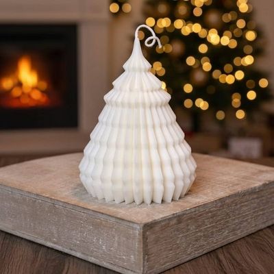 Alternate image for Origami Christmas Tree Candles | Handcrafted Holiday Decor