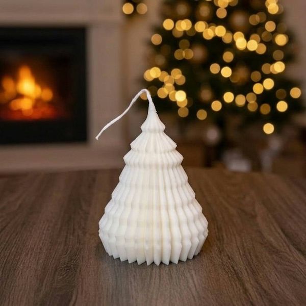 Alternate image for Origami Christmas Tree Candles | Handcrafted Holiday Decor