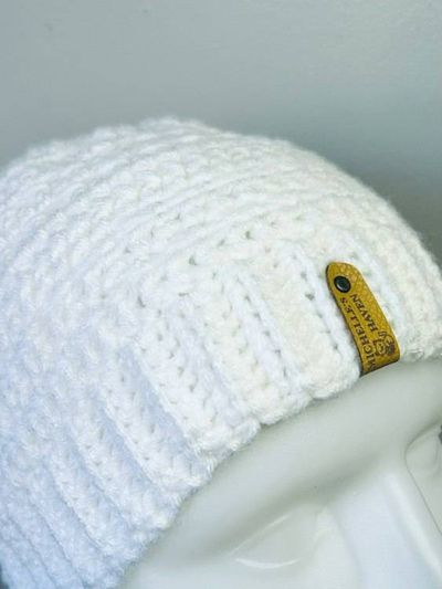 Alternate image for Crochet Everyday White Winter Beanie