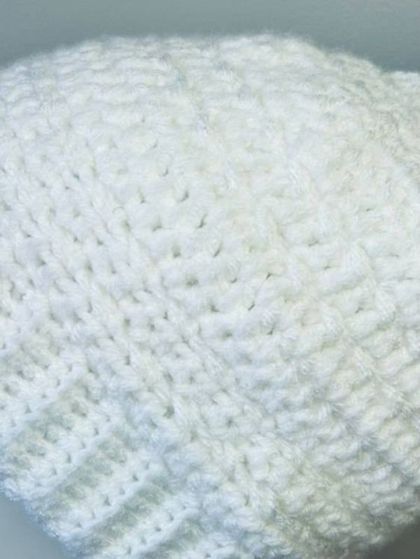 Alternate image for Crochet Everyday White Winter Beanie