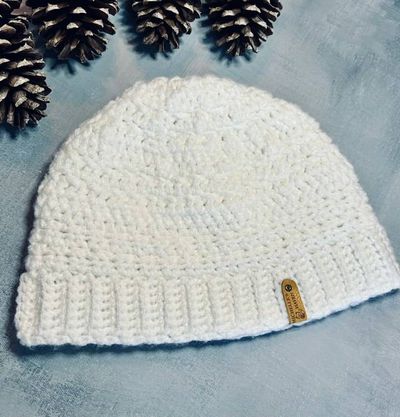 Alternate image for Crochet Everyday White Winter Beanie