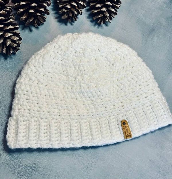 Alternate image for Crochet Everyday White Winter Beanie