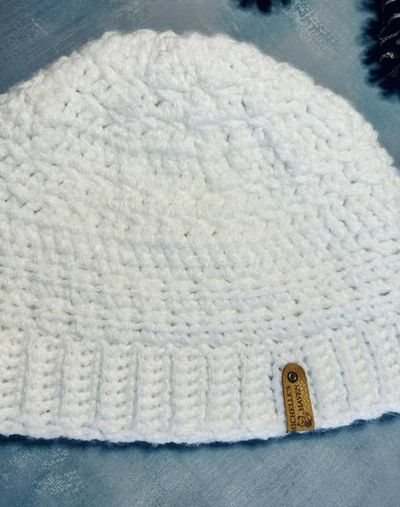 Alternate image for Crochet Everyday White Winter Beanie