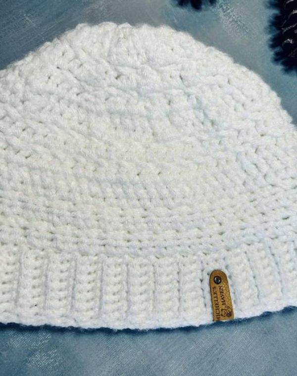 Alternate image for Crochet Everyday White Winter Beanie