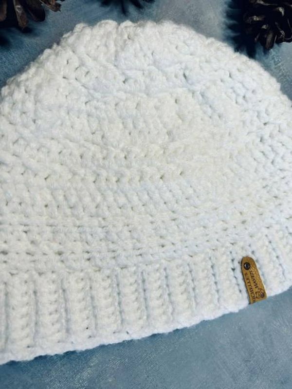 Alternate image for Crochet Everyday White Winter Beanie