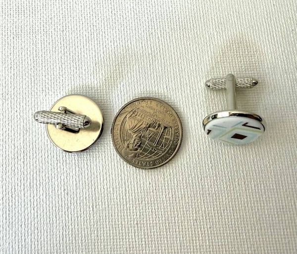 Alternate image for Cuff links from vintage broken plates upcycled  porcelain/ china recycled  broken plates/cups unique accessory handmade her/him Fathers Day