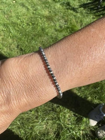 Alternate image for Navajo Style Pearl Sterling Silver Saucer Bracelet