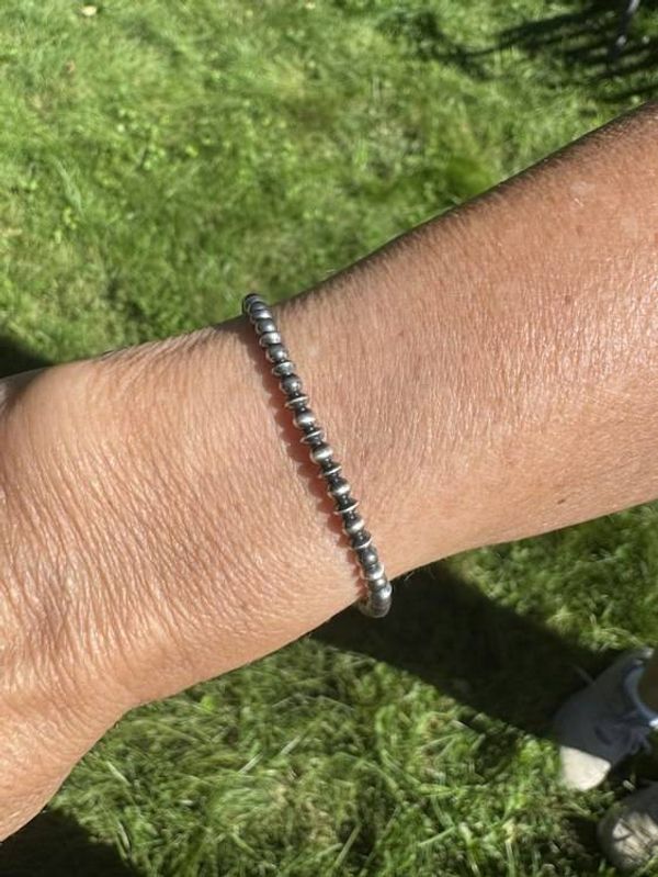 Alternate image for Navajo Style Pearl Sterling Silver Saucer Bracelet