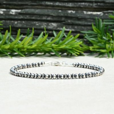 Alternate image for Navajo Style Pearl Sterling Silver Saucer Bracelet