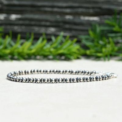 Alternate image for Navajo Style Pearl Sterling Silver Saucer Bracelet