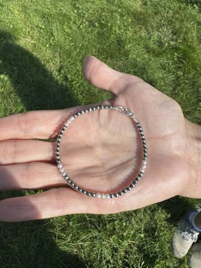 Alternate image for Navajo Style and Freshwater Pearl Sterling Bracelet