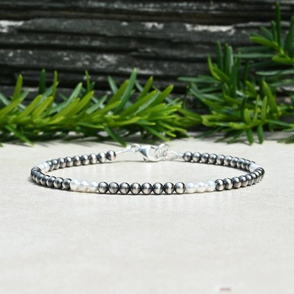 Alternate image for Navajo Style and Freshwater Pearl Sterling Bracelet