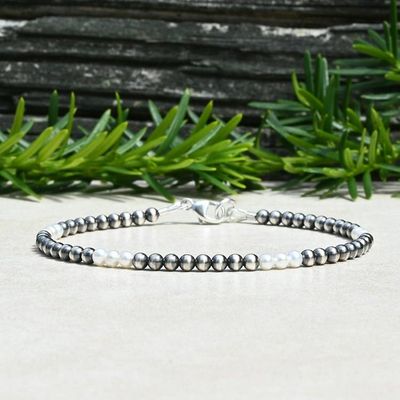 Alternate image for Navajo Style and Freshwater Pearl Sterling Bracelet