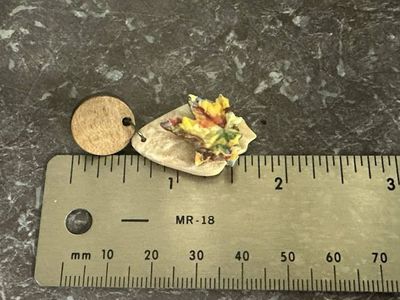Alternate image for Polymer Clay leaf earrings with wood posts.