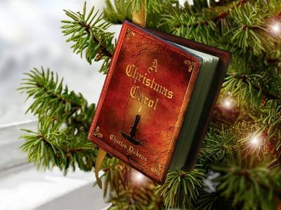 Alternate image for A Christmas Carol by Charles Dickens - miniature book Christmas ornament