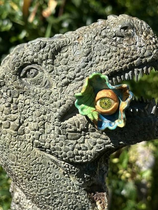 Alternate image for Polymer Clay Flower Eyeball brooch