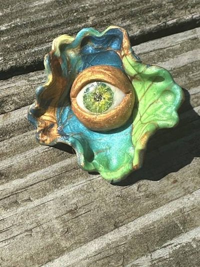 Alternate image for Polymer Clay Flower Eyeball brooch