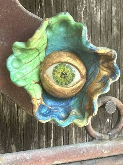 Alternate image for Polymer Clay Flower Eyeball brooch