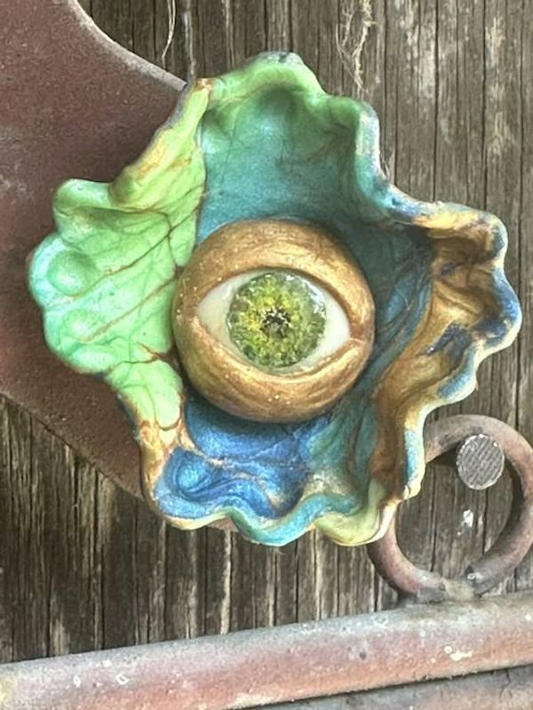 Alternate image for Polymer Clay Flower Eyeball brooch